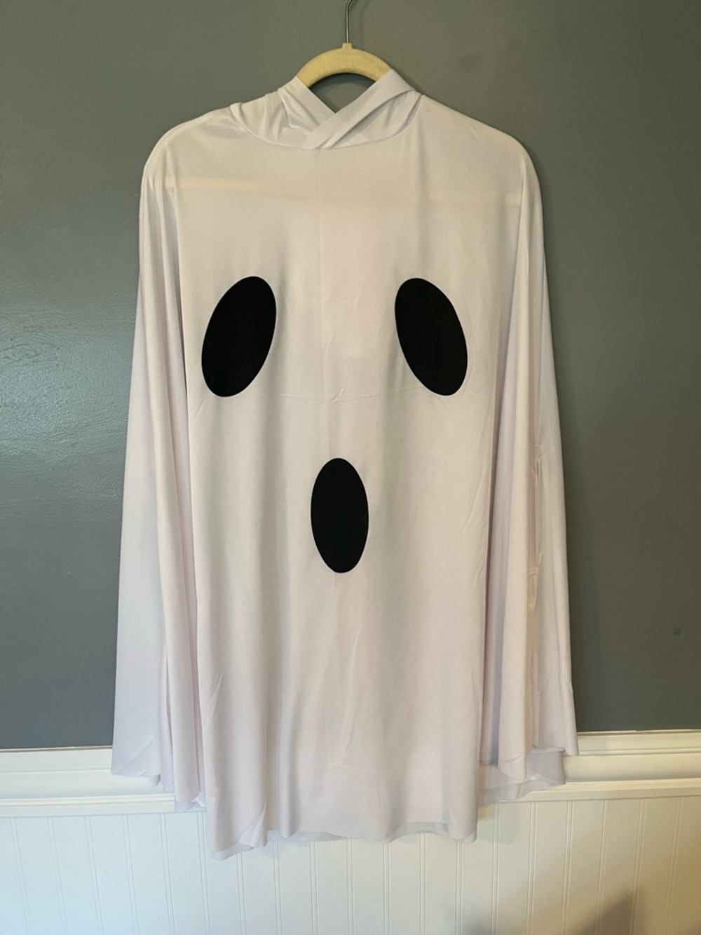 White Ghost Adult Costume Cape with Hood